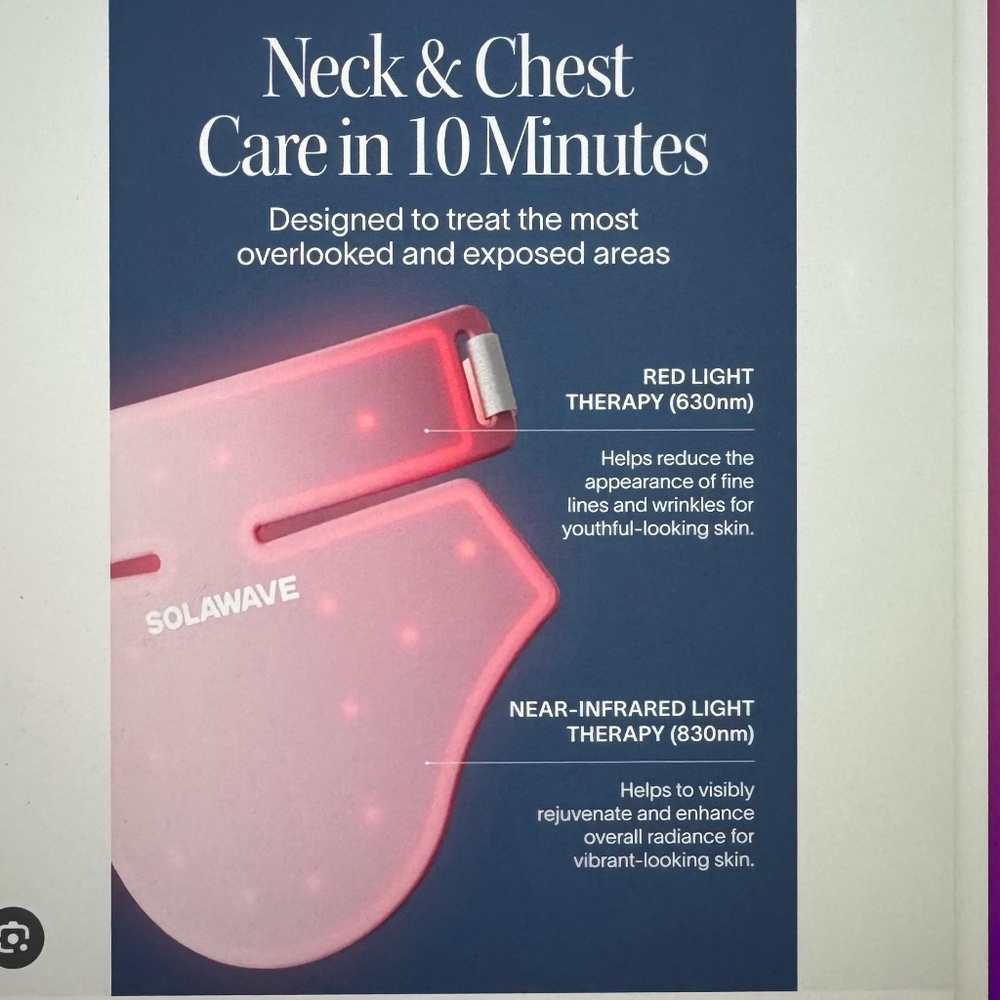 Solawave Neck & Chest Rejuvenating Red Light Therapy Mask - Picture 7 of 9